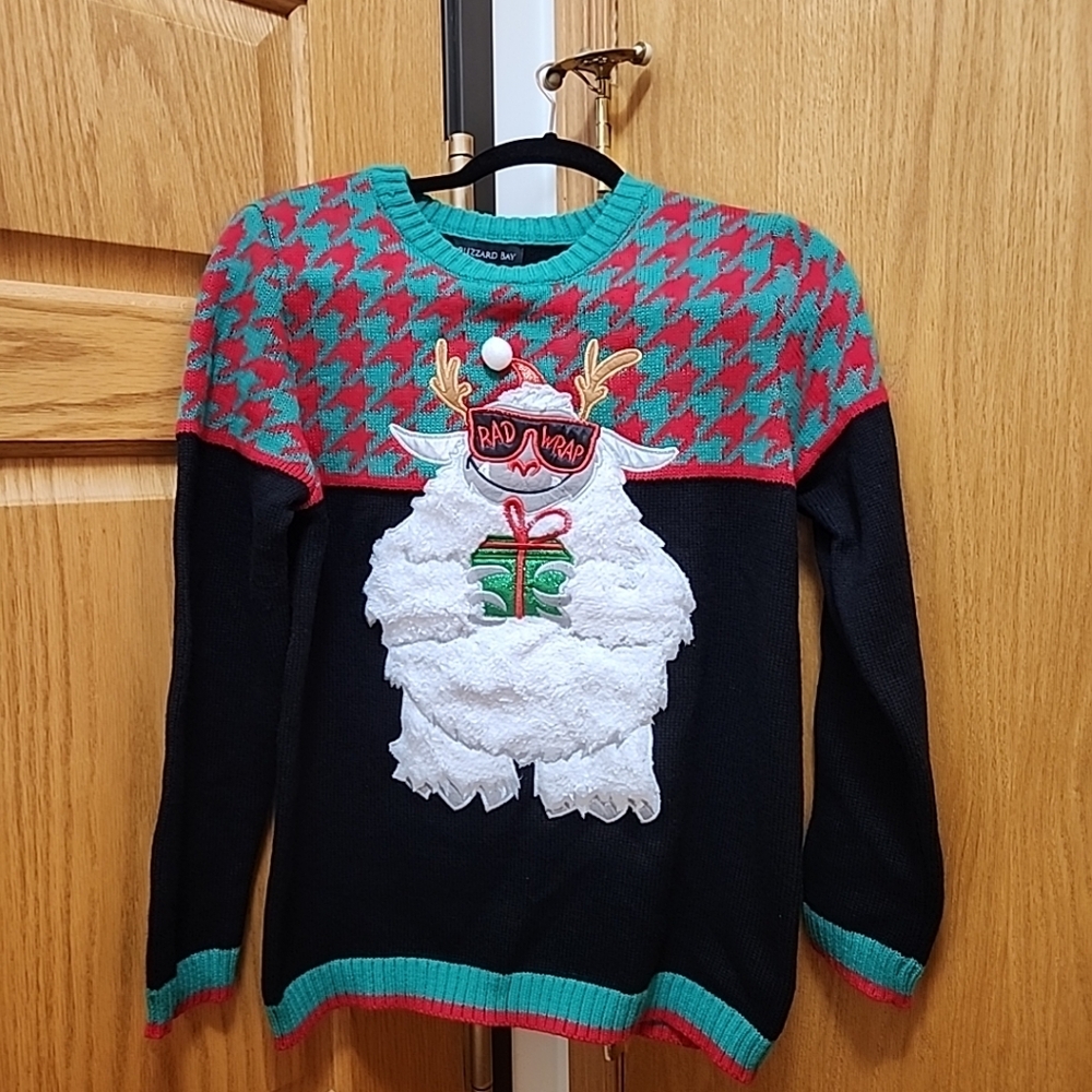 Christmas Blizzard Bay Ugly Sweater Kids Boys Size XL 18-20 "RAD WRAP"